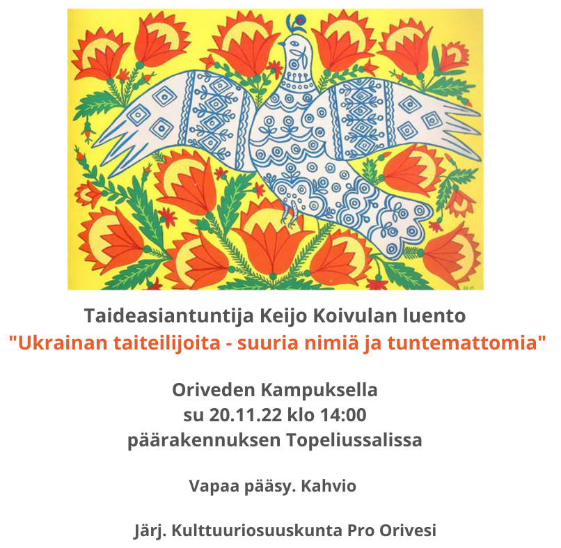 Keijo Koivulan luento Ukrainan taiteilijoita Oriveden Kampus
