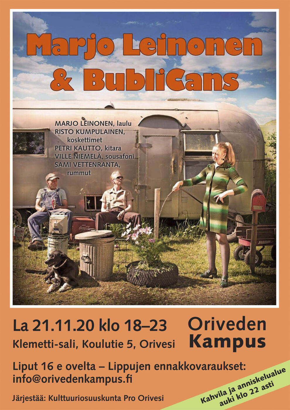 Marjo Leinonen & BubliCans konsertti Oriveden Kampuksella